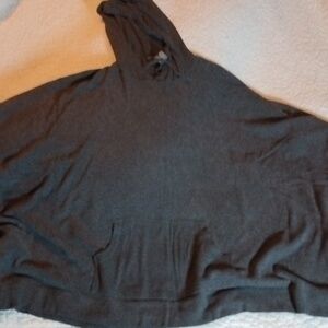 Grey Hooded Poncho French Laundry
